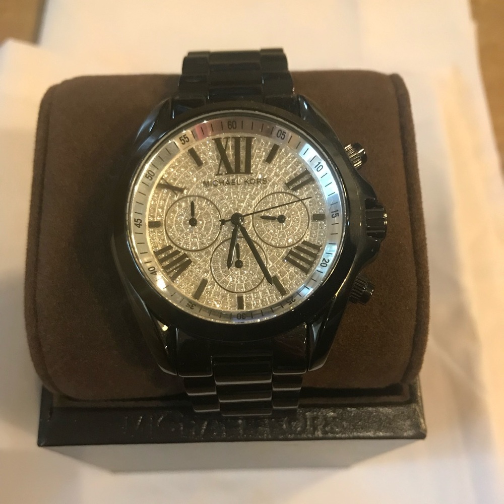 Michael Kors Black and Crystal Watch